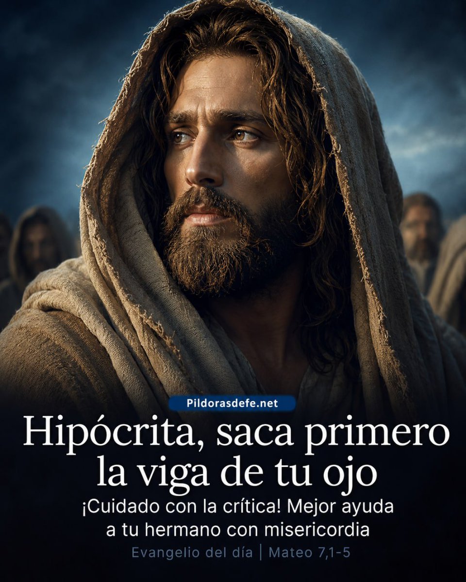 Pildorasdefe's tweet photo. ¿Con qué cara le dices a tu hermano: Déjame quitarte la paja que llevas en el ojo, cuando tú llevas una viga en el tuyo?

¡Hipócrita! Sácate primero la viga que tienes en el ojo, y luego podrás ver bien para sacarle a tu hermano la paja que lleva en el suyo.

Mateo 7, 1-5 ‼️ https://t.co/dfxG44hTDC