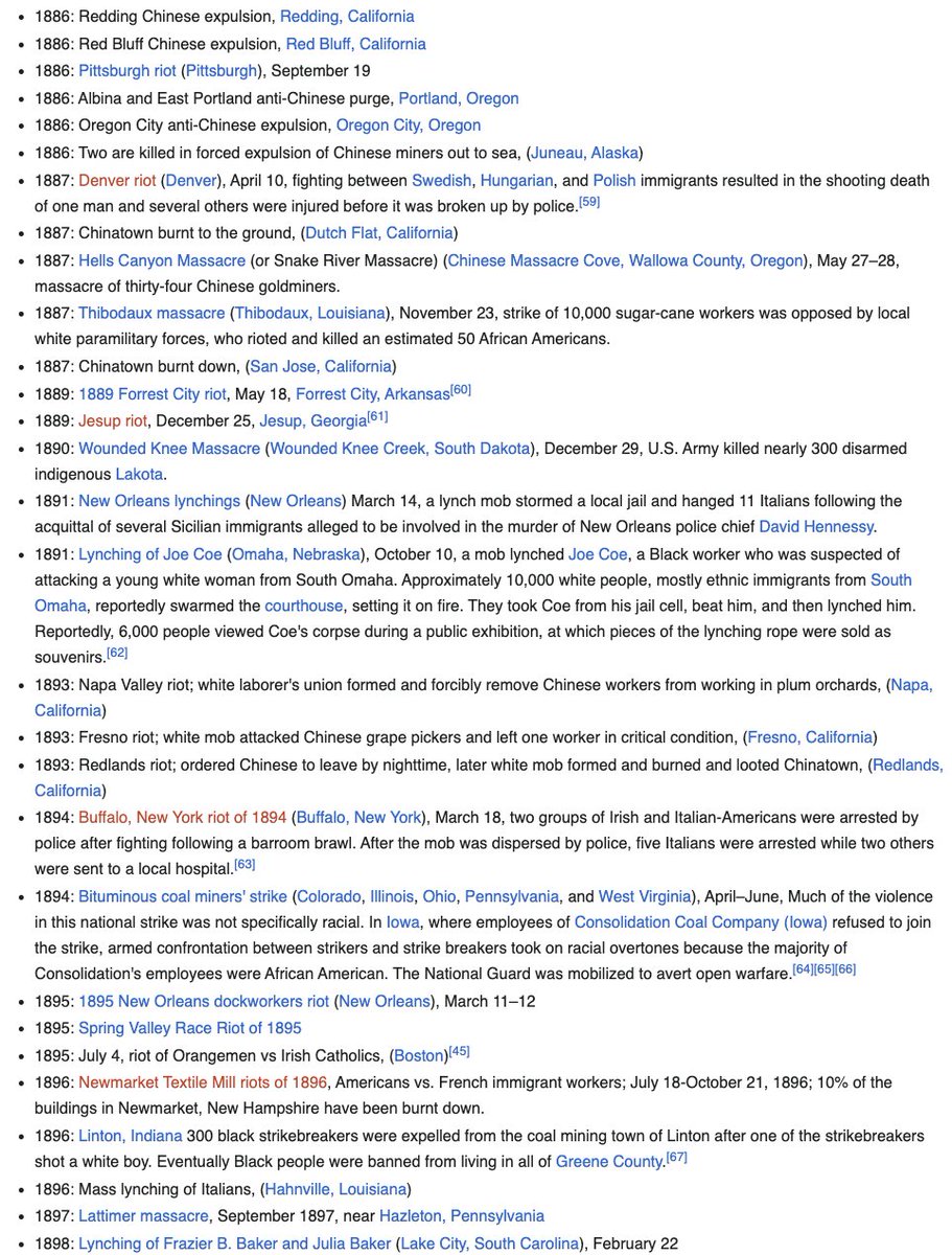 eigenrobot's tweet photo. here's an incomplete list of race riots in the US that resulted primarily from immigration https://t.co/JPr0Lra7JL