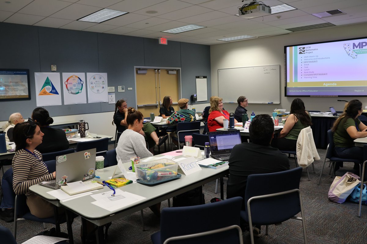 VenturaCOE's tweet photo. UCSB Mathematics Project (CMP) supports no-cost Mathematics Professional Learning Partnership (MPLP) Framework leadership development @VCOE with teacher-leaders as they prepare to bring mathematics professional development back to their local sites. https://t.co/8pfEvOk6AZ