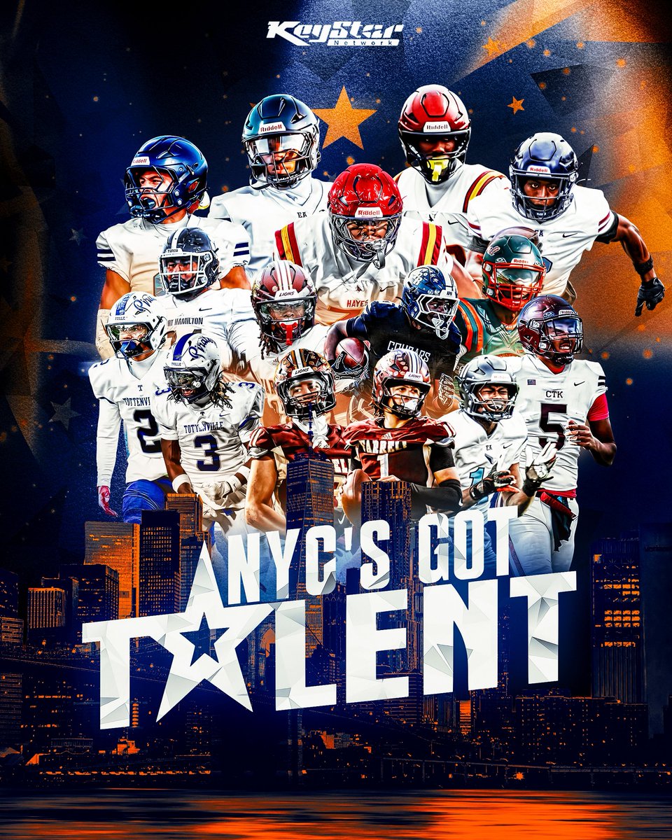 KeyStarNetwork's tweet photo. NYC'S GOT TALENT. ⭐️🗽

Among the five boroughs, New York City continues to produce high-level football talent. 🔥

These athletes represent some of the top prospects in the city across the Classes of 2027 and 2028. 📈

Thread🧵👇 https://t.co/PQhCJkRhGv