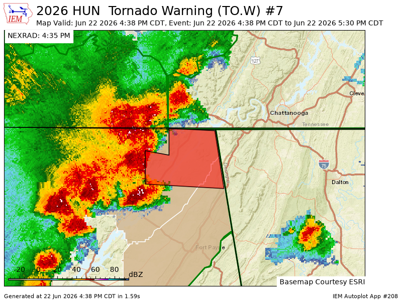 JacksonCoAL_EMA's tweet photo. HUN issues Tornado Warning [tornado: RADAR INDICATED, hail: <.75 IN] for DeKalb, Jackson [AL] till 5:30 PM CDT https://t.co/6NtLSVssWD https://t.co/7oWb6elmo3