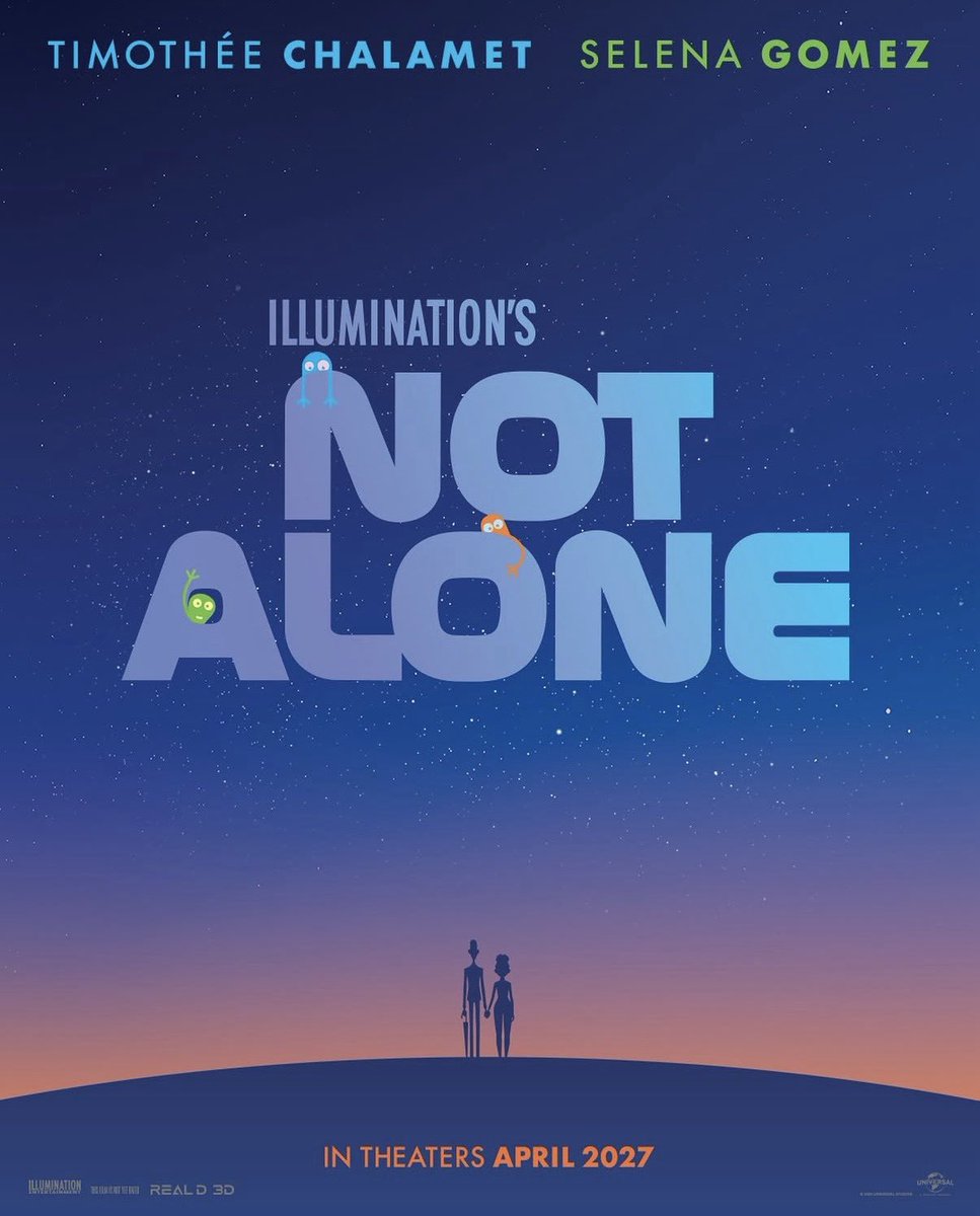 selenatorYU's tweet photo. 2027年、 ミニオンズやSINGを手がけるアメリカのアニメーション制作会社イルミネーションからの新作『not alone』になんとセレーナとティモシーが抜擢！

セレーナは "史上初となる植物燃料ロケットの開発に取り組む宇宙植物学者フラン" を演じるそうです、楽しみ（ ;  ; ）！🚀🪐 https://t.co/WxWlg2Aoak