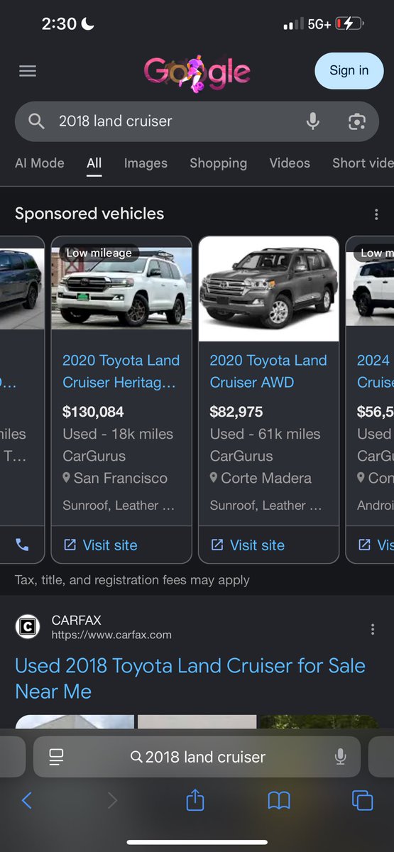 llamavest's tweet photo. @garyboomer58 Porsche’s are for poors now if u didn’t get the memo. Pre 2020 land cruisers are the new old money new money. https://t.co/U4CHKk3upS