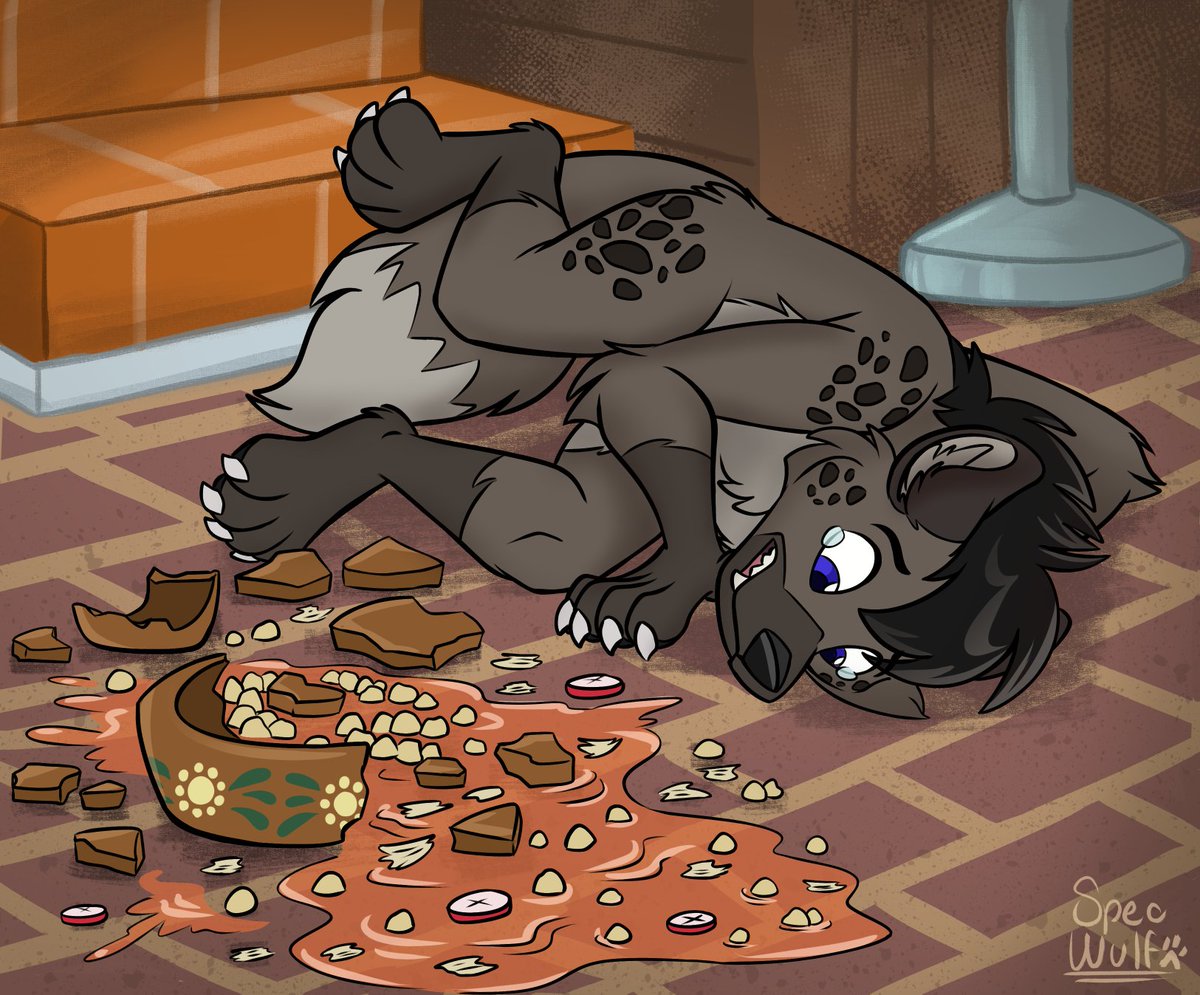Spec_wulf's tweet photo. Pozole accident! 🍜💥
Commission for @HyenaHyperion  Thank you!

#commission #furryart https://t.co/eSSJnPBeru