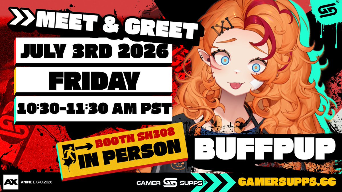 COME SEE ME AT THE GAMERSUPPS BOOTH AT AX ON FRIDAY!!!🫵 Can't wait to ...