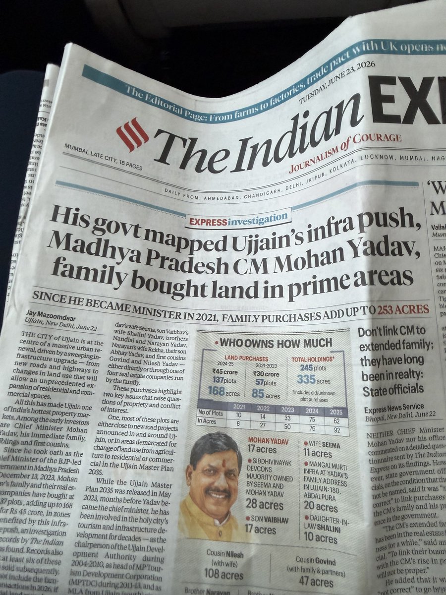 tavleen_singh's tweet photo. Excellent reportage in the Indian Express today. Corruption in two sacred Hindu cities. First Ayodhya and now Ujjain. https://t.co/aM2QqBf2C9