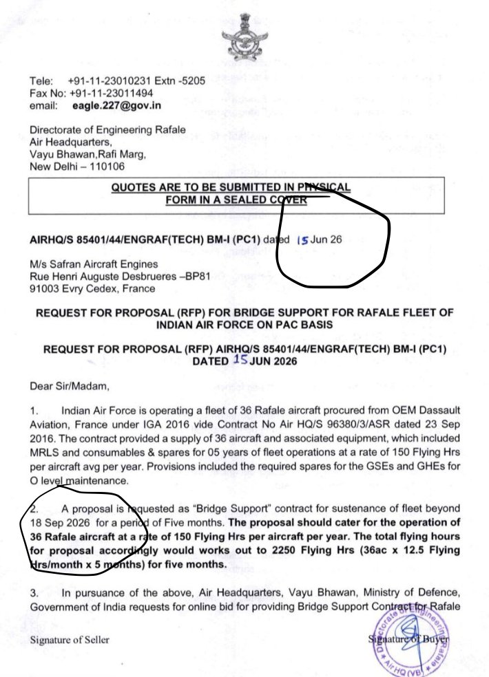 MapOsnit's tweet photo. Given Pakistan’s claim of downing Rafales during Operation Sindoor is true, why would India be issuing a bridge support tender for 36 Rafales in 2026? https://t.co/ZmJQICqtMK