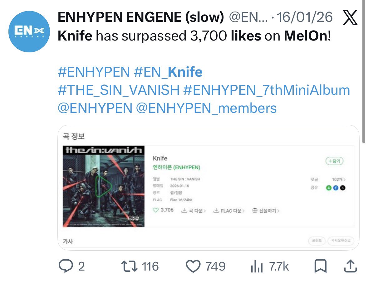 actionangeI's tweet photo. @vivjsun @gisellevcr he got 14k likes in the first hour of release and this was knife after that same ammount of time yall need to be fr https://t.co/4abp387tua