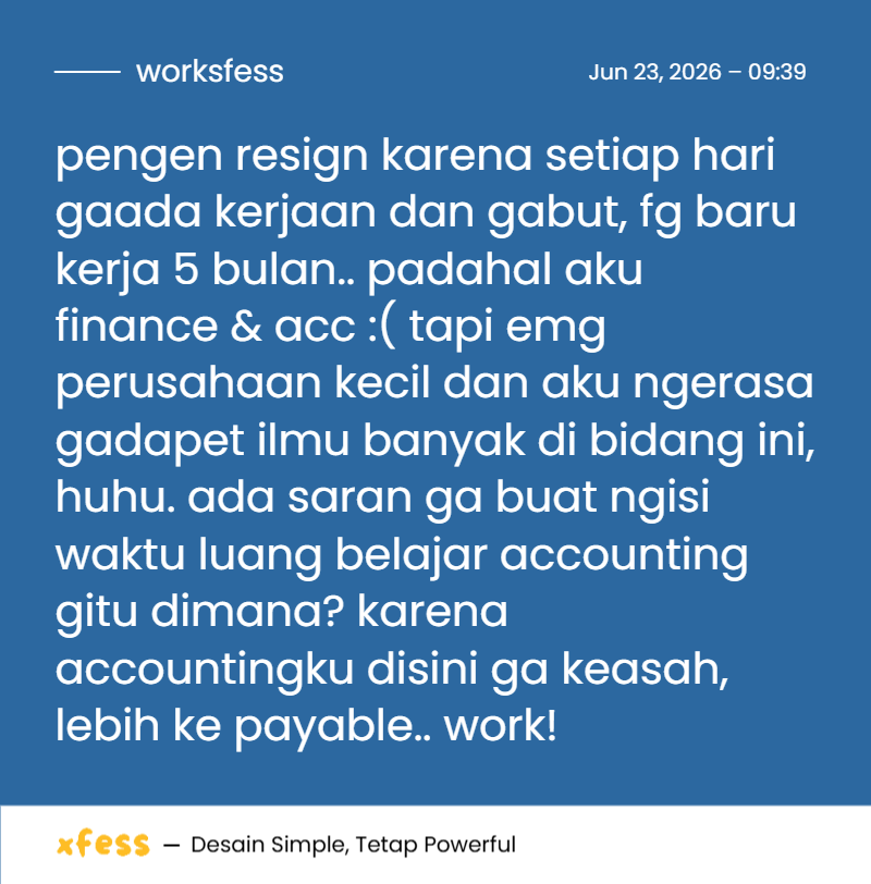 worksfess's tweet photo. work! cari backup juga susah :( tp gaji lumayan sih 6500an.. saran dong makasi https://t.co/A0AGLCKB4R