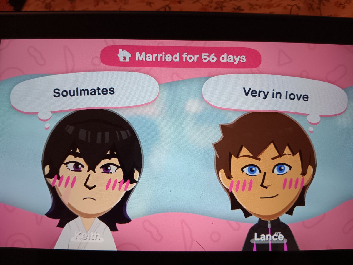 sewn_dragon's tweet photo. all vld and klance fans should be jealous of me because i have biblically accurate keith 'down bad, head over heels, absolutely besotted with lance' kogane on my tomodachi life island (+ coran) https://t.co/EuvAZrYwoQ