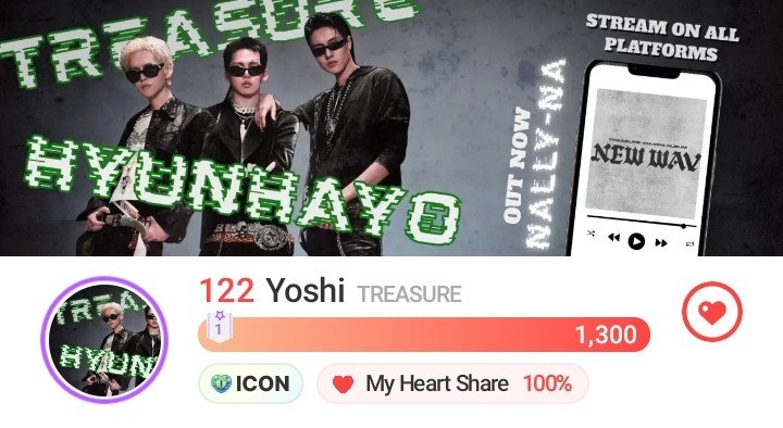 YoshiChoeaedol's tweet photo. NEW BANNER
06.23.26

Daily🎯: Top 100

✅Collect and save EVER HEARTS
✅Drop ALL DAILY HEARTS on the banner before 11:30pm KST 
✅ Check Daily Stamp
❌Don't break the banner pls

#YOSHI #요시 #ヨシ
#트레저 @treasuremembers https://t.co/0mW4wx1tho