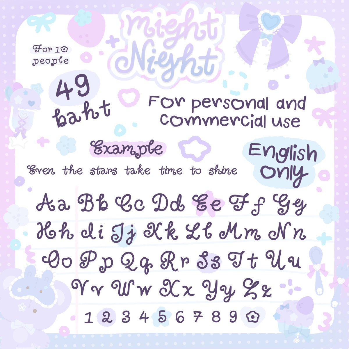 softcherryju's tweet photo. 𓈒⠀⠀ᱸ ⠀☁️ font   ּ    Might night  𓈒  ಿ ּ ♡

💭 ราคาเพียง 49 baht เท่านั้น 
หลังจาก 10 คนแรกราคา 89฿ kab 

🍀ฟอนต์น่ารักม้วก บอกเลยใช้แล้วรุ่งแน่นวน 🫧
#ฟอนต์ลายมือ #ฟอนต์ #ฟอนต์น่ารัก #ฟ้อนต์น่ารัก #ฟ้อนต์ลายมือ #ขายฟ้อนต์ #ขายฟอนต์ #ฟ้อนต์ #ขายฟอนต์ลายมือ https://t.co/SwWTMR10Jv
