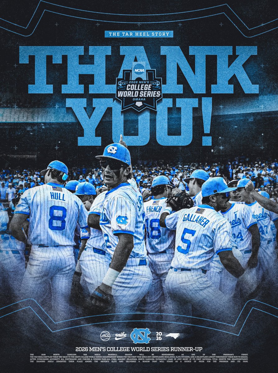 tarheelstory's tweet photo. Not the ending we wanted, but a season we’ll never forget.

Thank you, Carolina Baseball, for all the memories that will last a lifetime. 🩵 https://t.co/cl0DeSzZ5C