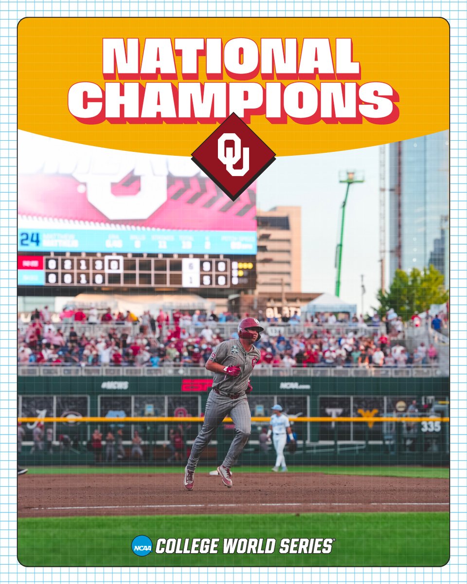 SECbaseball's tweet photo. Yesterday is Dead, but Today is Eternal

The Oklahoma Sooners are the 2026 National Champions. In one of the most impressive postseason runs in college baseball memory, OU has reached the mountaintop for the third time in program history.