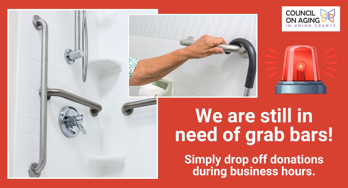 COAUnionCounty's tweet photo. We are still in need of grab bars to continue supporting the older neighbors we serve every day.

If you are able to help, simply drop off donations during business hours at 160 Meadow St in Monroe. Thank you for always showing up for our community in such a big way! https://t.co/LEA1gmFytl