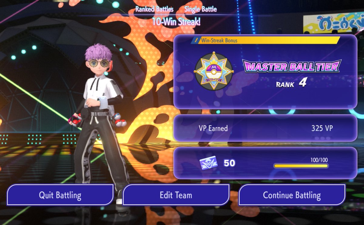 2kSenpapi's tweet photo. 10 win streak my way into masterball tier for singles. Team isn’t complete though because I have not brought Hatterene into a single game so looking for my 6th Mon still https://t.co/UXCNIGWhlN