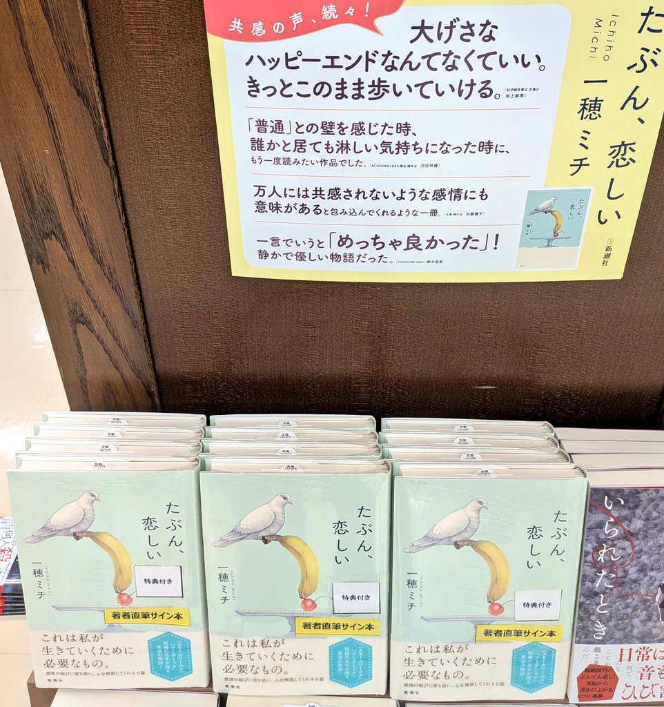 サイン本】一穂 ミチさん 『たぶん、恋しい』新潮社のサイン本が入荷