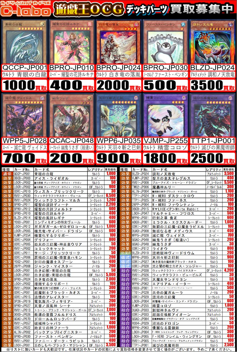 遊戯王OCG 買取情報】 ✨汎用カード✨募集中‼ 新しい制限改訂で来る新