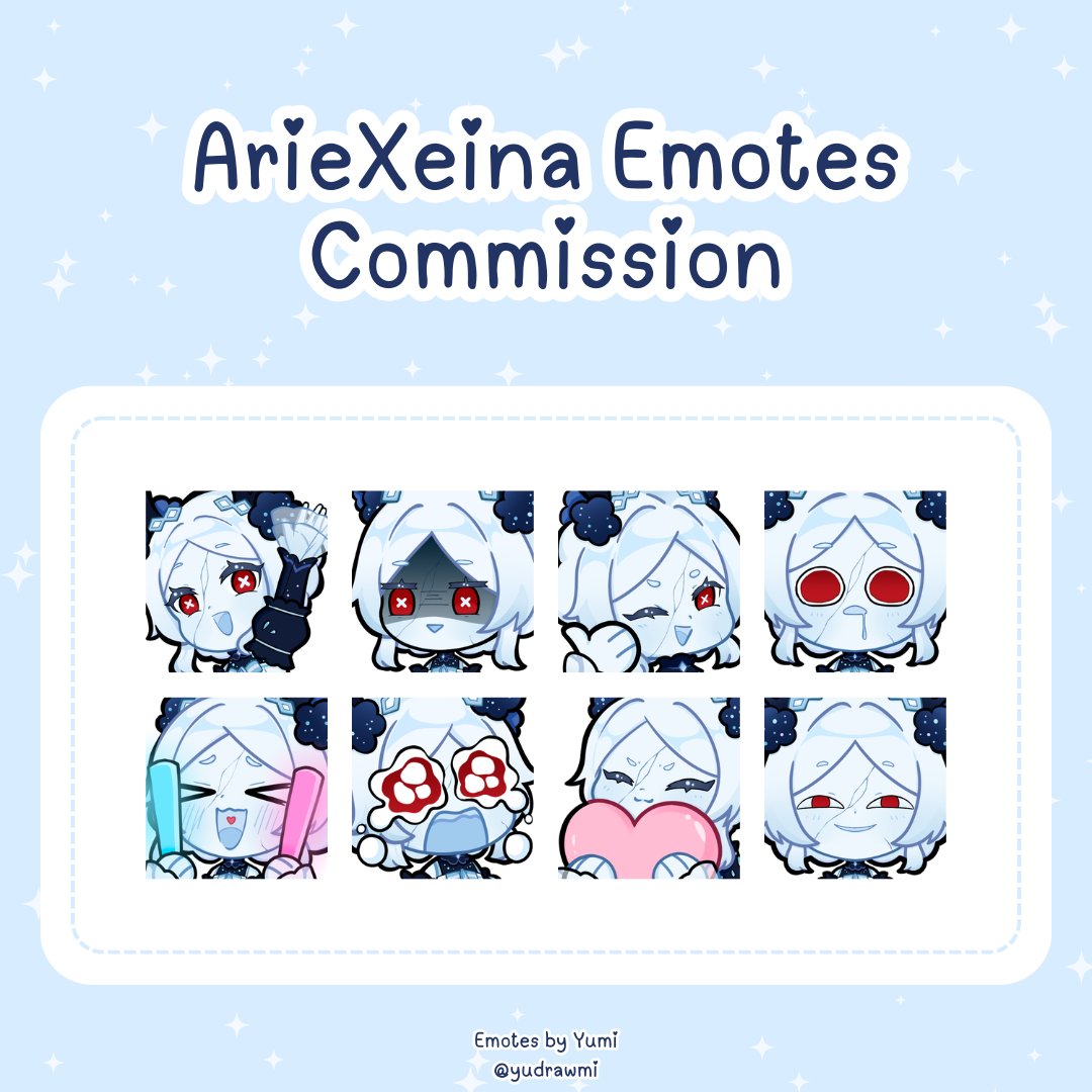 yudrawmi's tweet photo. Emotes Commission for ArieXeina (❁´◡`❁)

check out my emotes commission on ko-fi if u're interested! (´▽`ʃ♡ƪ) https://t.co/2V9SNfy5ja