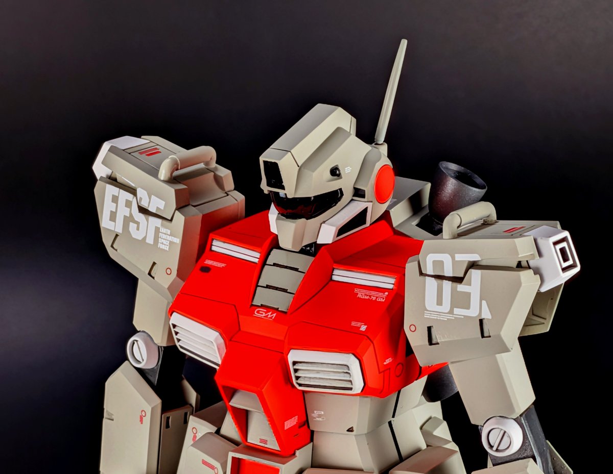 verM_p765's tweet photo. 1/100 RGM-79 "GM" LATER TYPE, ROLL OUT

肩アーマーは分割ギミック入れてあります

#ガンダムセンチネル #72GHOST https://t.co/s5SVTMbdYD