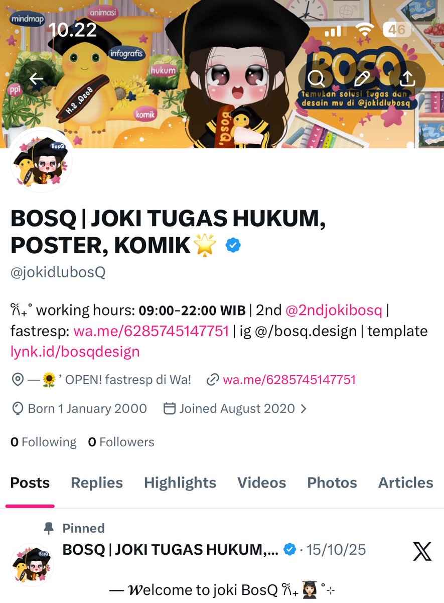 JOKI BOSQ - HUKUM, KOMIK w/ 3000+ testimonials tweet media