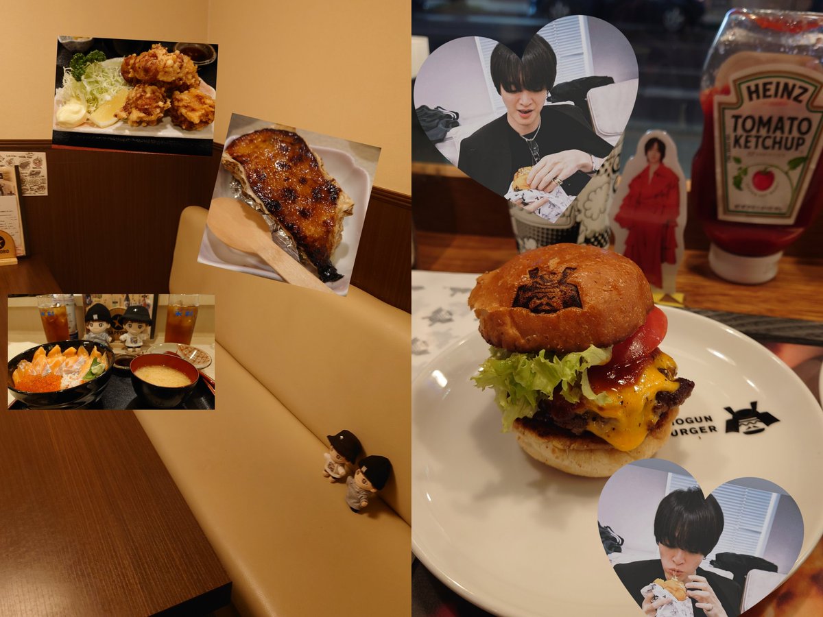 3221myk's tweet photo. 前夜祭は💛担の友達と久々の牡蠣田楽🦪ホント美味しい！
最終日は💜担の友達と食べてハンバーガー🍔初めて食べた！
え…うっま👀
両日食べた後はお散歩🏃 https://t.co/QiavqAQH0K