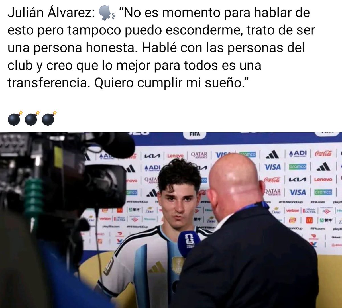 Poemthen's tweet photo. @Atleti @ManCityES @CoupangPlay Y ahora? Ya no hay sentido del humor? Ahhh que cascarrabias! Lo juega Julián ese partido? https://t.co/wt7uCxFpss