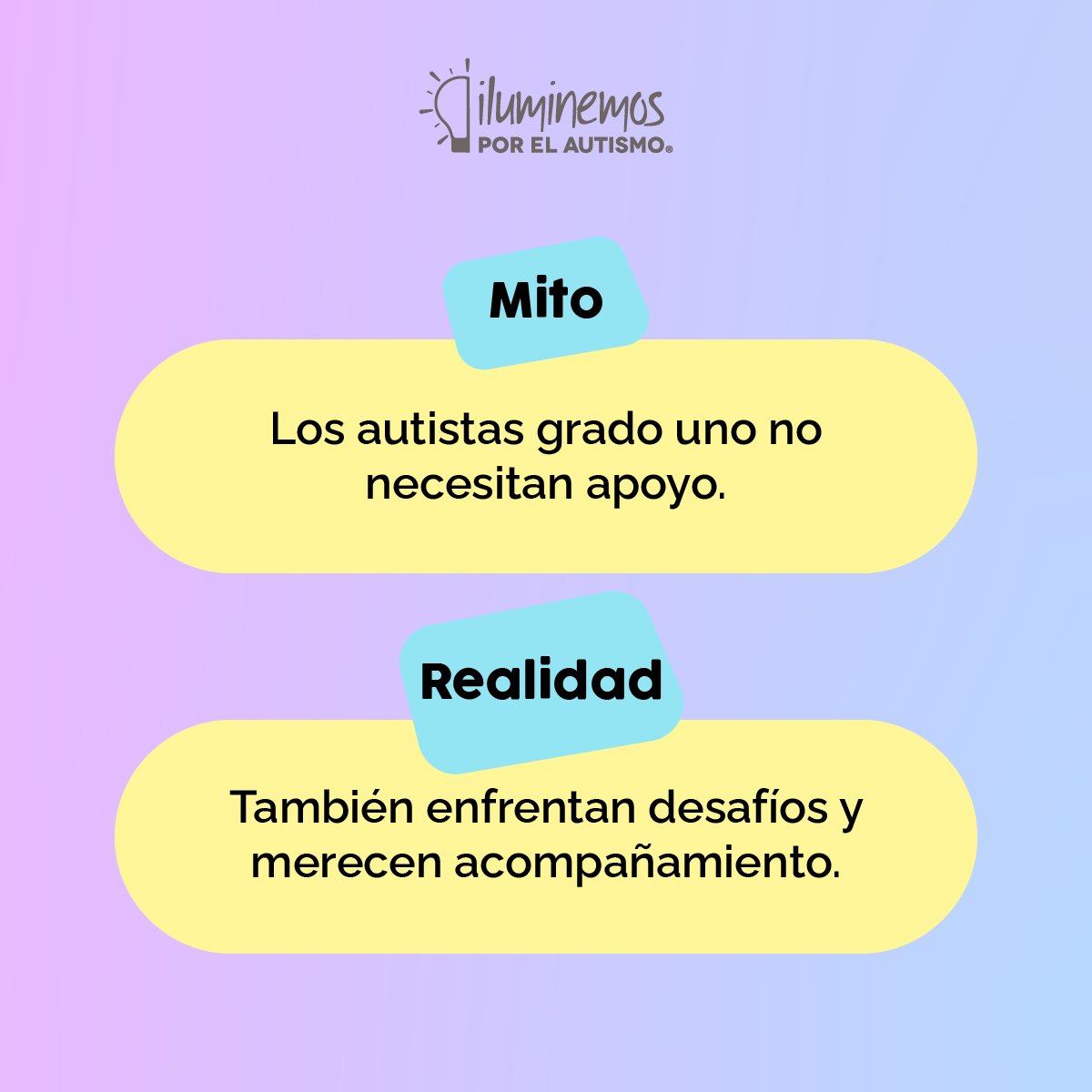 iluminemos_org's tweet photo. ¡Nunca es tarde para romper mitos! Comparte este mensaje y juntos hagamos que más personas comprendan el autismo. Cada voz cuenta.  #Autismo #MitosAutismo https://t.co/qf5iRyLBHi
