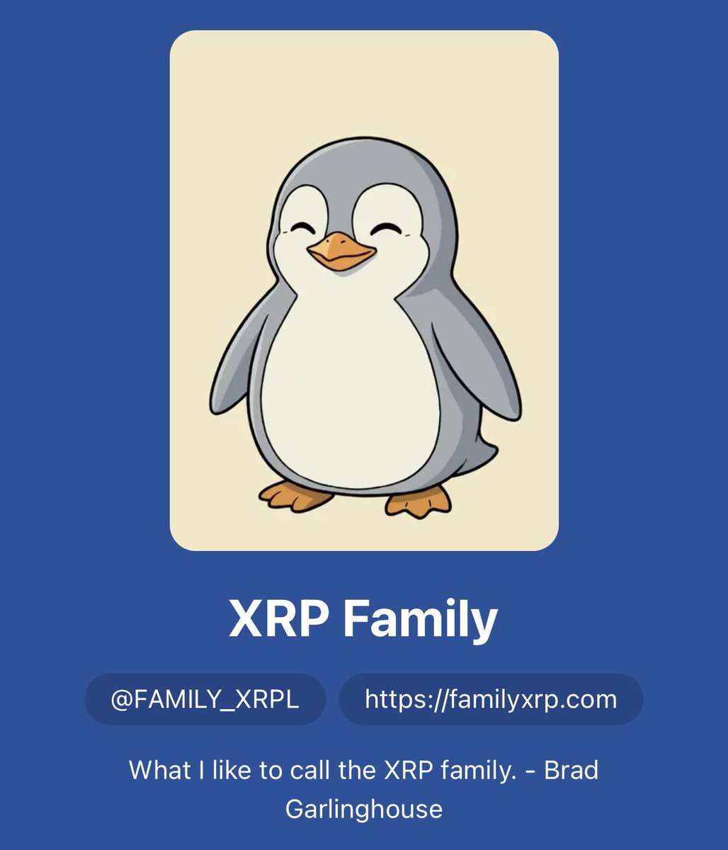 FAMILY_XRPL's tweet photo. 🐧 Welcome to the Family.

We’re excited to announce that our NFT collection will be launching this Wednesday. 💙

Tomorrow we’ll be releasing full details including:

✅ Utility
✅ Mint price
✅ Current holder whitelist information
✅ Collection details
✅ Launch timeline

Every NFT in this collection has been hand drawn with care and created specifically for the $FAMILY community.

This is just the beginning.

One Ledger. One Family.

🐧💙

#XRPL #XRP #XRPFamily #FamilyXRP #XRPNFT #XRPCommunity #FamilyNFT #WelcomeToTheFamily