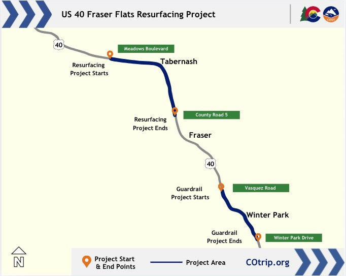 ColoradoDOT's tweet photo. #CDOT #News: Resurfacing project to begin on #US40 Fraser Flats. Motorists should plan for up to 20-minute delays.
📰https://t.co/Dl6UfOVf4k
#KnowBeforeYouGo #SlowfortheConeZone https://t.co/8YdmNuaRvS