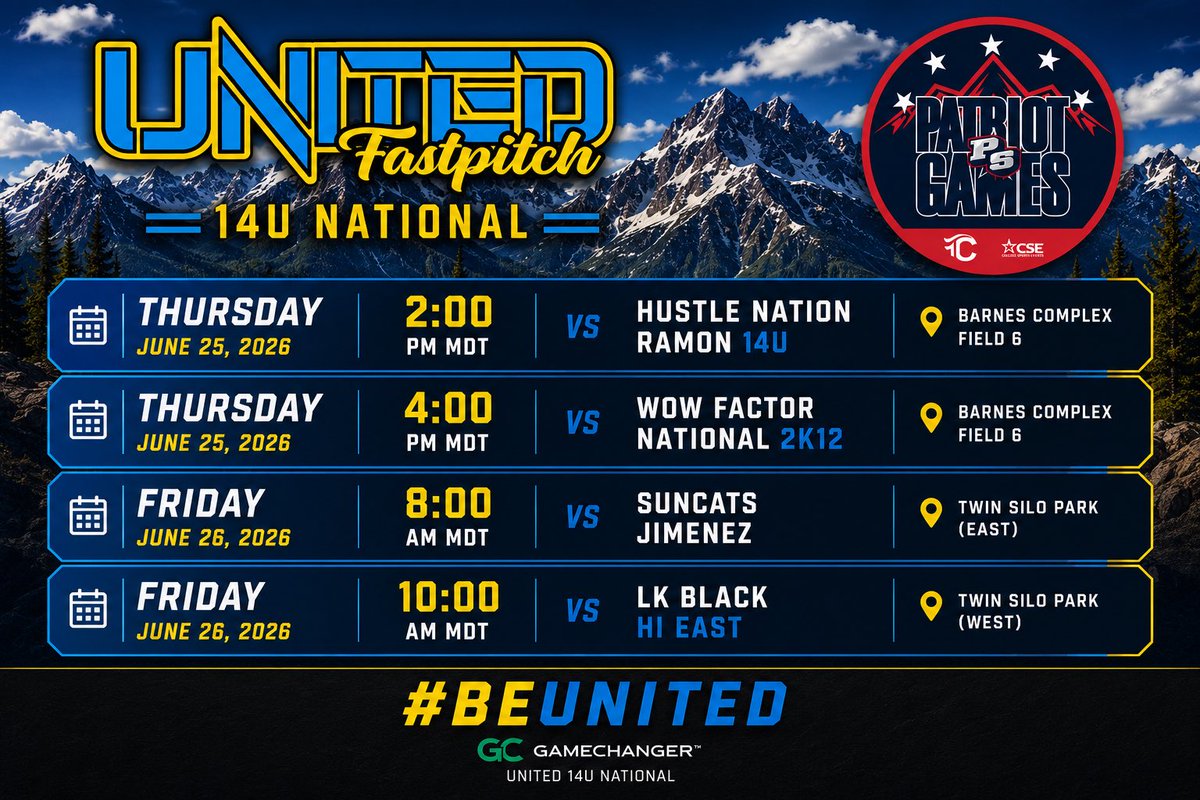 Ellie_Bengtson's tweet photo. Back on road this week! This one is going to be a lot of fun! 🏔️💛🩵 #BeUnited #PatriotGames https://t.co/FtQwwxtaB1