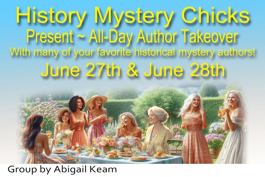 ECrowens's tweet photo. Have you signed up for the #facebookgroup #historymysterychicks ? All-Day #authortakeovers on June 27th and June 28th. Make sure you sign up to join the group so you can participate. #bookgiveaway #bookgiveaways My posts will be at 1:00 pm 6/28. https://t.co/EuAFTKb6Kj https://t.co/FWyErQuH2o