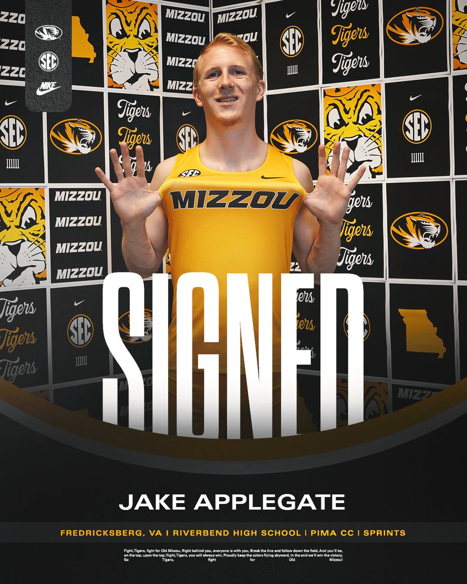 MizzouTFXC's tweet photo. Officially a Tiger! ✍️ Welcome to CoMo, Jake!

#MIZ 🐯 https://t.co/N8LlbsVMdu