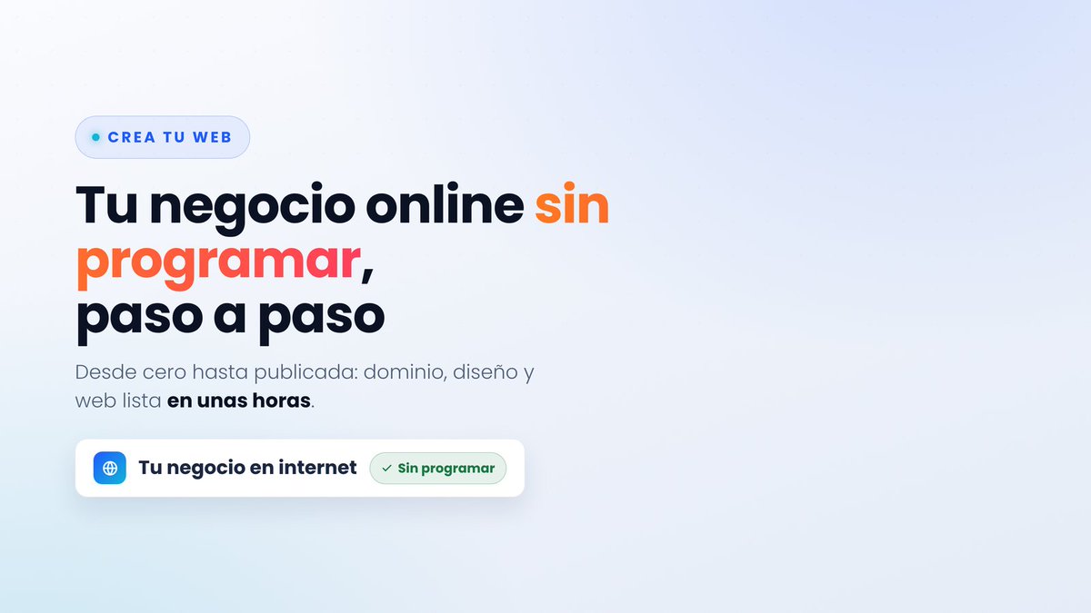 negociohost's tweet photo. Sin web propia, tu competencia aparece primero. Crea Tu Web: dominio .com + editor visual sin código. 🌎 Guía paso a paso 👉 https://t.co/A3xmipl38V https://t.co/Dt0nLKsNe5