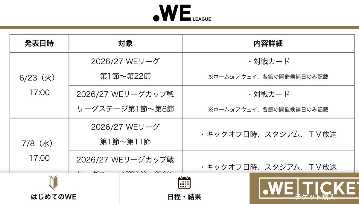 ryo_crz8's tweet photo. 本日17時
WEリーグ対戦カード発表 https://t.co/MNcfLdeu8u
