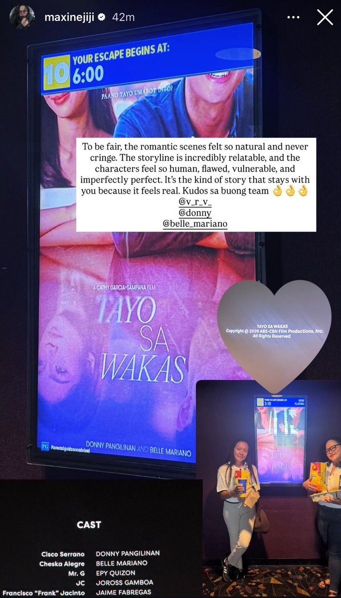 donbellejournal's tweet photo. The always supportive, Ate Max they watched Tayo Sa Wakas 🥹

P.S now ko lang nakita na Francisco din pala name ng abu dito ni Cisco. He named after him tapos… Hmmm nvm https://t.co/WloApv5jW0