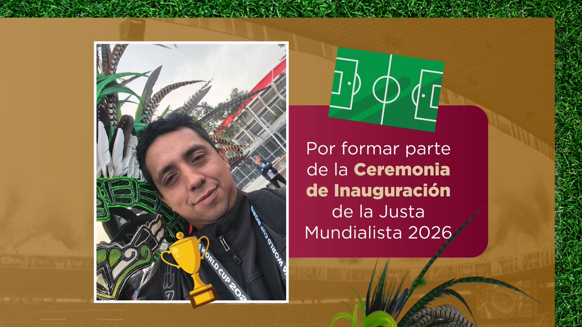 SeducEdoMex's tweet photo. ✨Muchas felicidades al maestro Juan Daniel Salmerón Delgado, docente de danza en la Sec. Ofic. No. 0094 "Lic. Isidro Fabela", por su participación en la Ceremonia de Inauguración de la Justa Mundialista 2026, poniendo en alto el nombre del #EdoMex.⚽️

#ElPoderDeLaEducación https://t.co/JgtCdNnxgr
