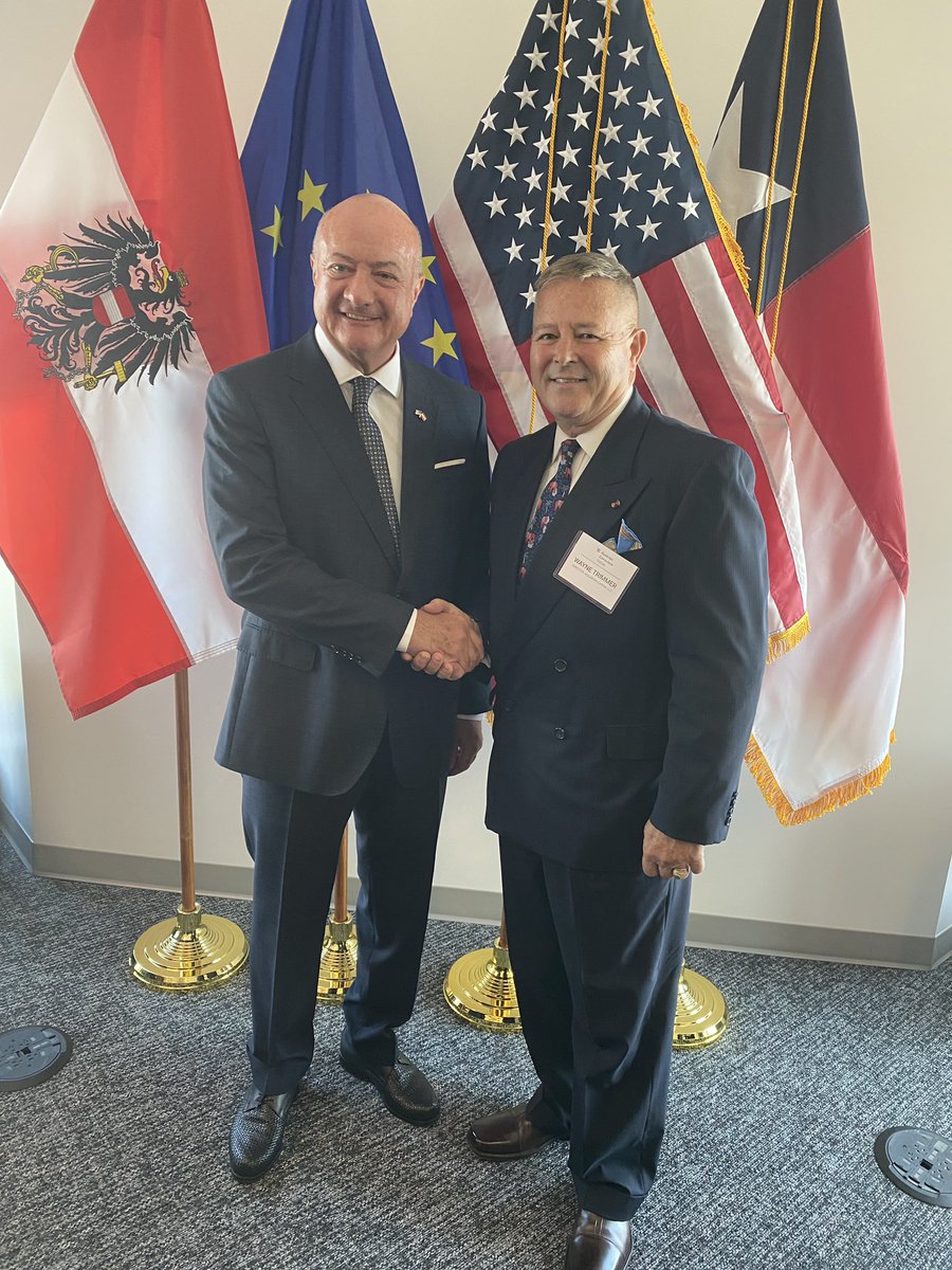 HedgeOut's tweet photo. It was a privilege to welcome the Federal Chancellor of the Republic of Austria, H.E. Christian Stocker, to Dallas on the opening of the new Austrian Consulate. Highlighted the growing economic and diplomatic ties between Austria and the United States. https://t.co/rbKSMVd7h0