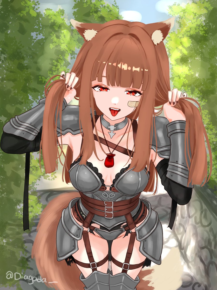 Diagada_'s tweet photo. Holo in armor 
#spiceandwolf https://t.co/6DTN5zH6Y1