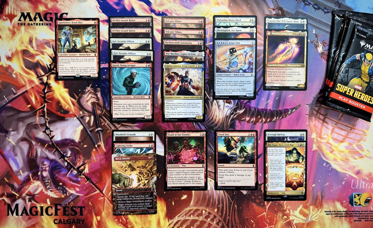 LShobbies's tweet photo. How did everyone’s Marvel Super Heroes prerelease go?

Show me your hits!

I went 3-1-0 with Captain America. 🙌🏻

Quicksilver, Speed, and War Machine did early work and The Super Hero Civil War closed out games. The card is busted in Limited.

#MTGxMARVEL #MTG #MTGcommunity https://t.co/8q57yw36B0