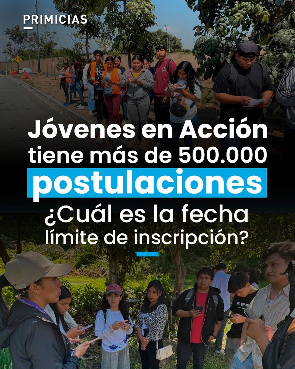 Primicias's tweet photo. El programa Jóvenes en Acción está dirigido a personas entre 18 y 29 años que se encuentren en situación de pobreza o pobreza extrema por ingresos.  ¿Hasta qué fecha están abiertas las inscripciones? https://t.co/7kU0wnKfUi https://t.co/i5yaMdbPGa