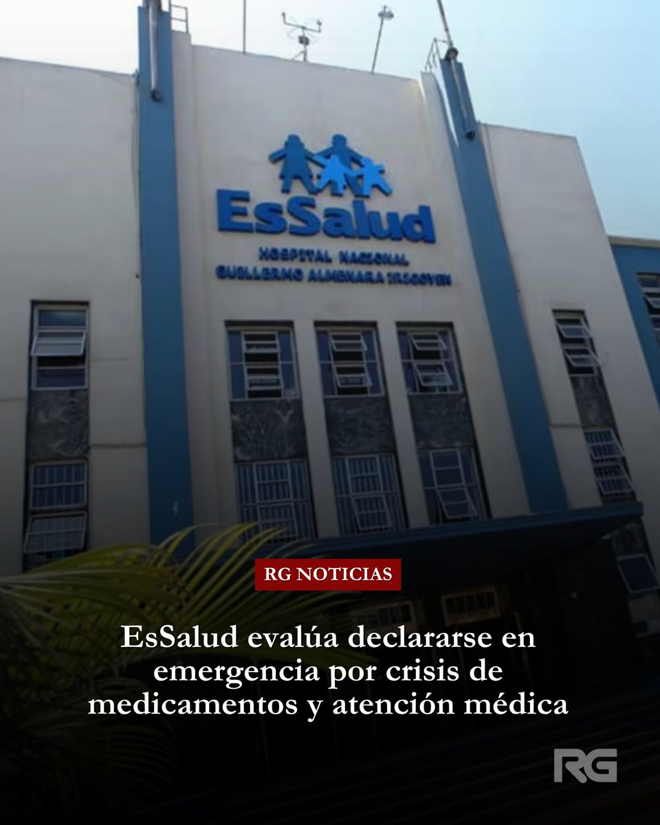 Aderly's tweet photo. #AHORA | EsSalud evalúa declararse en emergencia ante la crisis que atraviesa la institución.

El presidente ejecutivo, Jaime Moreno, informó que el desabastecimiento de medicamentos supera el 55% en algunas zonas del país. Además, se reportan demoras de hasta 197 días para acceder a ciertas citas médicas.

La entidad anunció la movilización de S/117 millones para la compra de medicinas e insumos y definirá en un plazo de 45 días si recomienda o no la declaratoria de emergencia.
