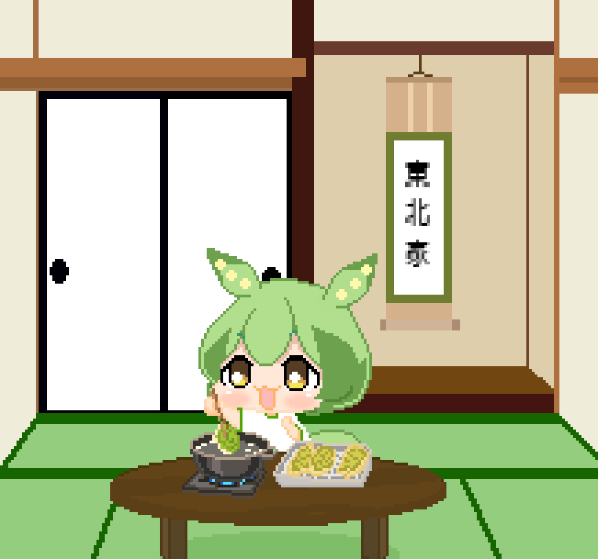 Dot_benkyou's tweet photo. ずんだもち揚げるのだ
#ずんだもん　#てんぷらの日 https://t.co/hZ6WetWQGs