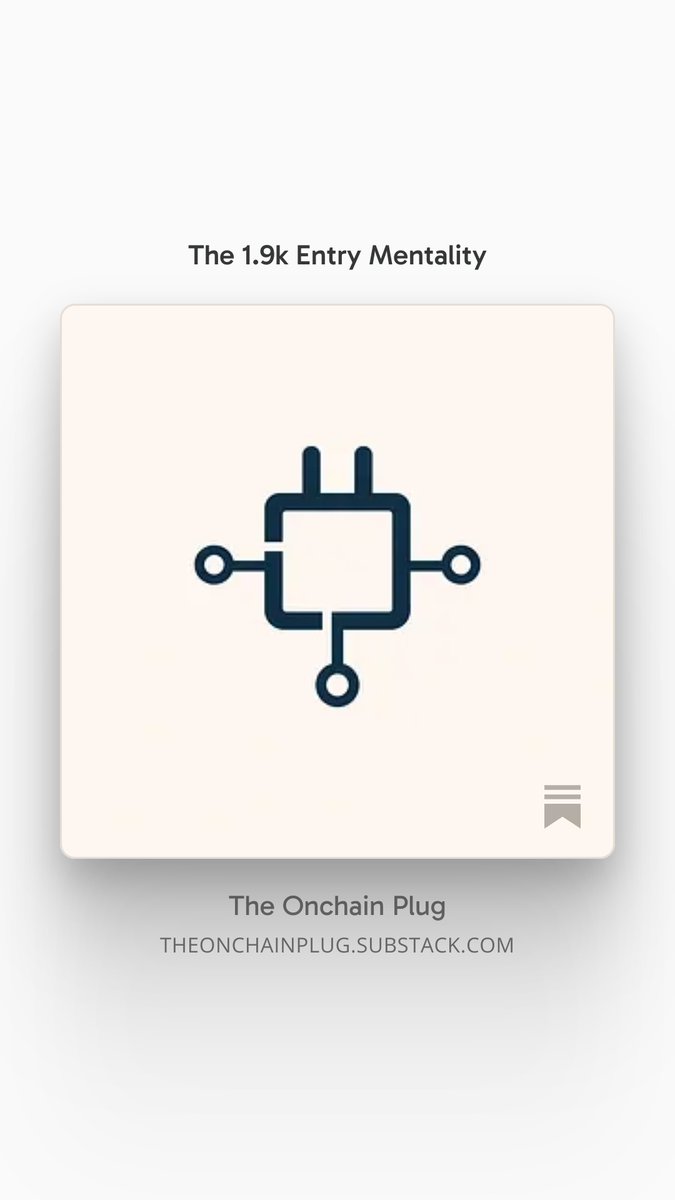 theonchainplug's tweet photo. You could call it a trench handbook.
You could call it a thought piece on being early in Crypto.

Let's just call it the 1.9k Entry Mentality, read it now 👇 https://t.co/tPRHvJThgE