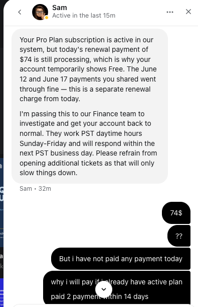 vijay_softment's tweet photo. @HeygenSupport @HeyGen The support team is not professional; they switched my paid plan to a free plan 15 days before, and via chat they are not responding.

Email - iamvijay67@gmail.com https://t.co/FqdKbCj9vd