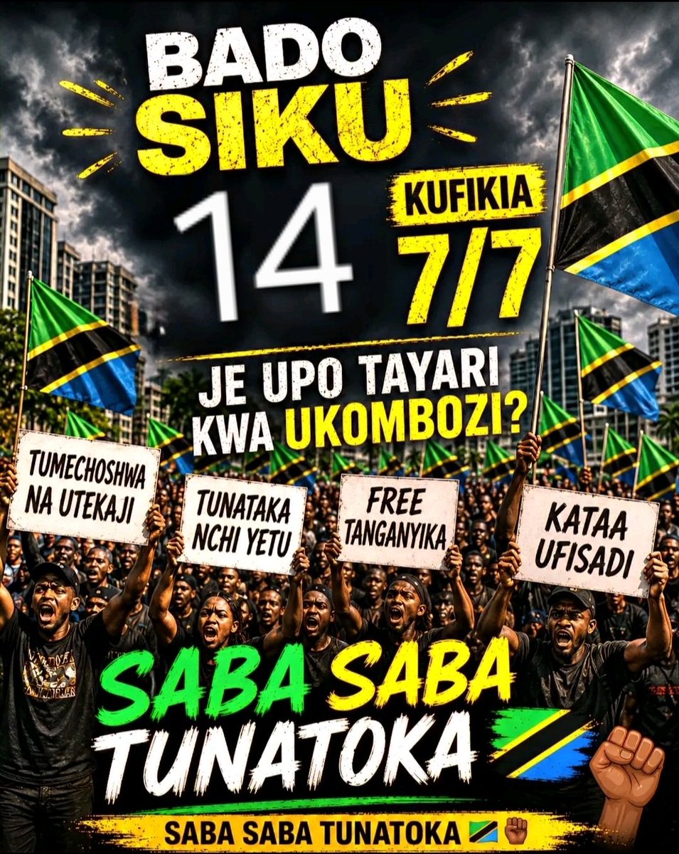 EliasariaII's tweet photo. WE NEVER BACK DOWN,  WE NEVER GIVE IN✊🏾🇹🇿

HATUTOKI KIZEMBE, HATUTOKI KICHOYO, MABOSS TUNARUDI KUCHUKUA NCHI✊🏾🇹🇿 https://t.co/PazTdhSb2W