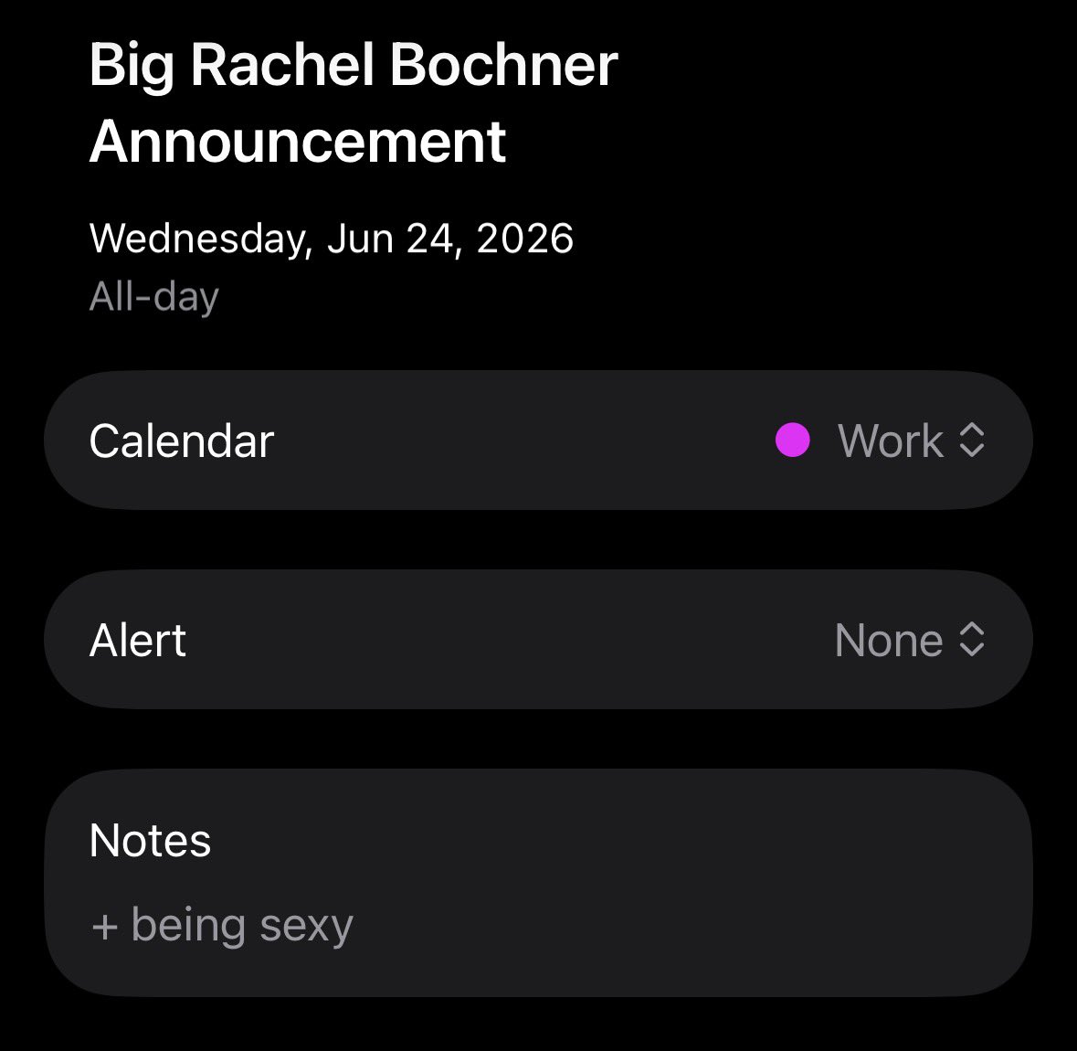 goldrushmaroon's tweet photo. @rachel_bochner dw girl added it to my calendar so I won’t forget https://t.co/v5p3fJGTiP