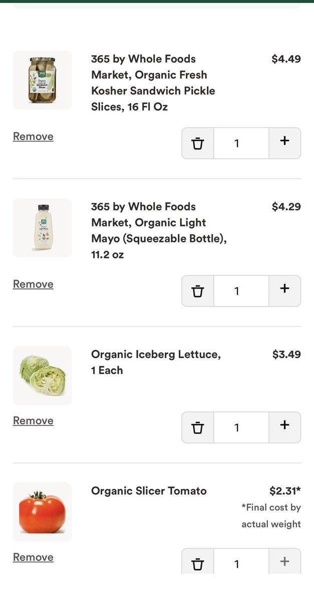 clientinterest's tweet photo. @Bitcoin_Teddy This is from whole food so bit more expensive but roughly what need to make 5 sandwiches cost almost 50
dollRa though should have mayo and pickles for next week so let’s say decent sandwich runs 7 dollars a day. https://t.co/xR5WM1M0pm