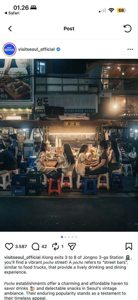 elisa_jkt's tweet photo. Selamat pagi ☺️
Pemkot Seoul dengan bangga mempromosikan pocha (warung tenda) Jongno sam-ga yang berdiri di atas trotoar.
Bahkan ada yang di badan jalan. https://t.co/5MzOBcTkA9