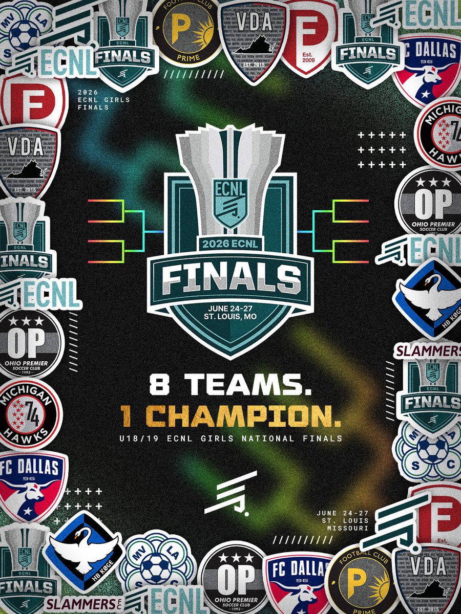 ECNLgirls's tweet photo. The road ends here. 🏆

Eight of the nation's best are headed to St. Louis with one goal in mind: Raise the trophy.

#ECNL #ECNLfinals https://t.co/BCUrqofpWL